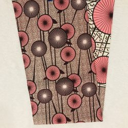 African Wax 6 yards pink and brown seasonal flowers design African print.Ankanra 100% cotton material