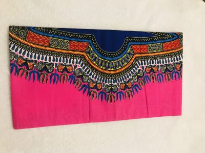 African Wax 6 yards pink royal blue dashiki African print. Ankanra 100% cotton material.