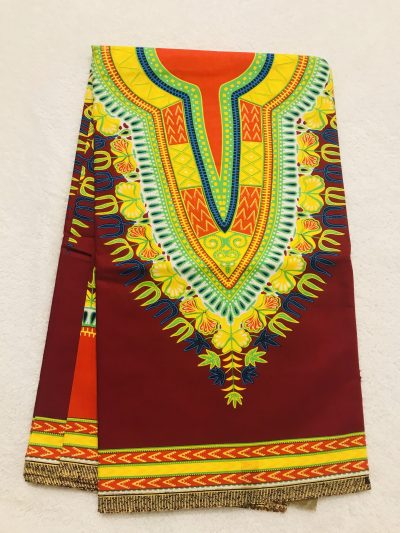 African Wax 6 yards vine red yellow and green partern dashiki real African print.Ankanra 100% cotton material.