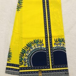 African Wax 6 yards yellow and navy blue dashiki African print .Ankanra 100% cotton material