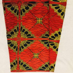 African Wax. 6 yards black / yellow and red umbrelasl design African printnkanra 100% cotton material.